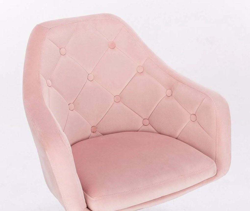 LuxuryForm DESIGN Kreslo ANDORA VELUR na striebornom tanieri - svetloružové