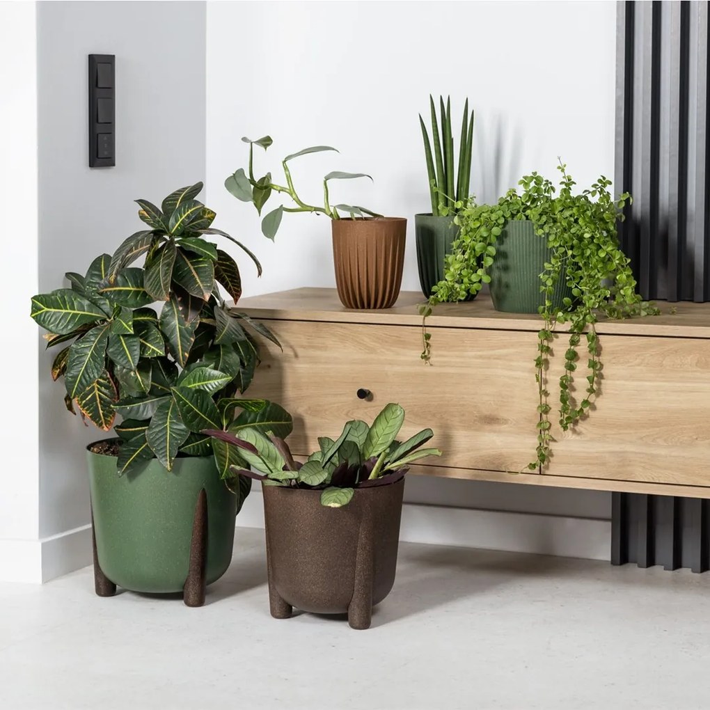 PLASTOVÝ KVETINÁČ MOSS ECO 32X34 CM TMAVOHNEDÁ