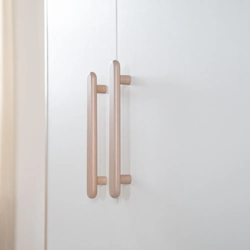 Detská šatníková skriňa v bielej a prírodnej farbe v dekore duba 96x190x50 cm Cabane – Roba