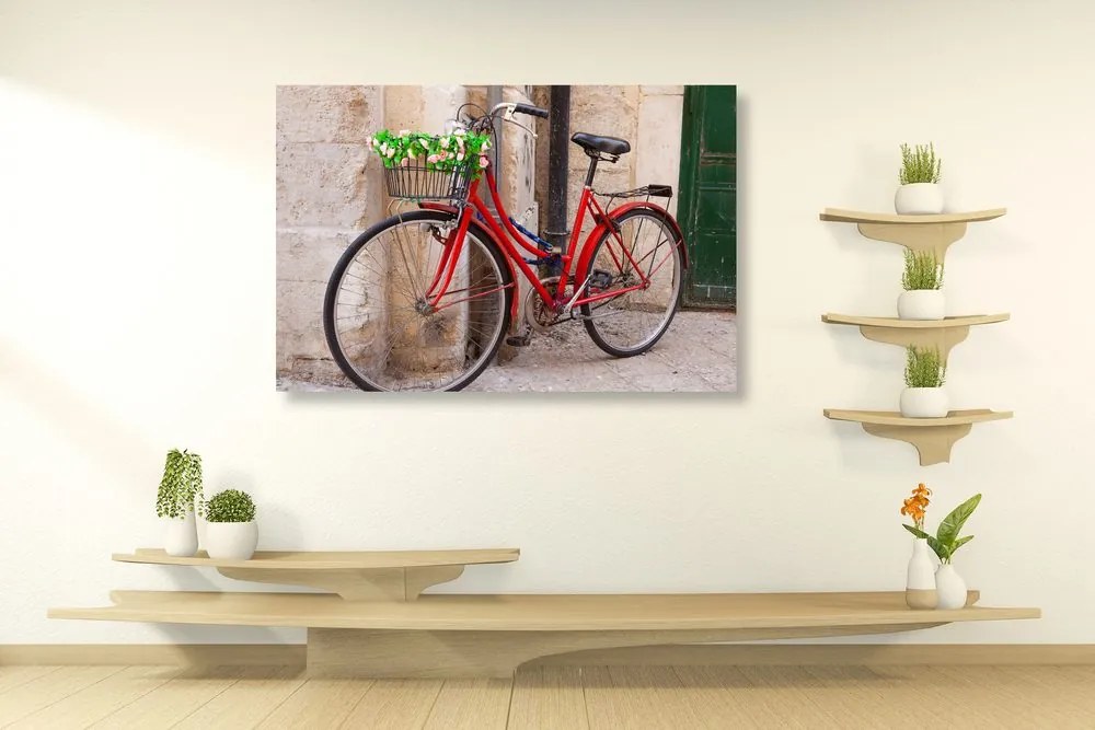 Obraz starý bicykel v Talianskom mestečku - 90x60