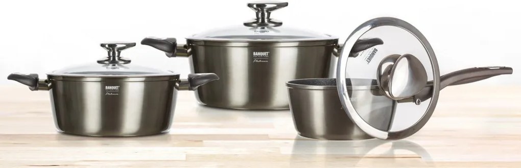 Sada hrncov Metallic Platinum, 6 dielov