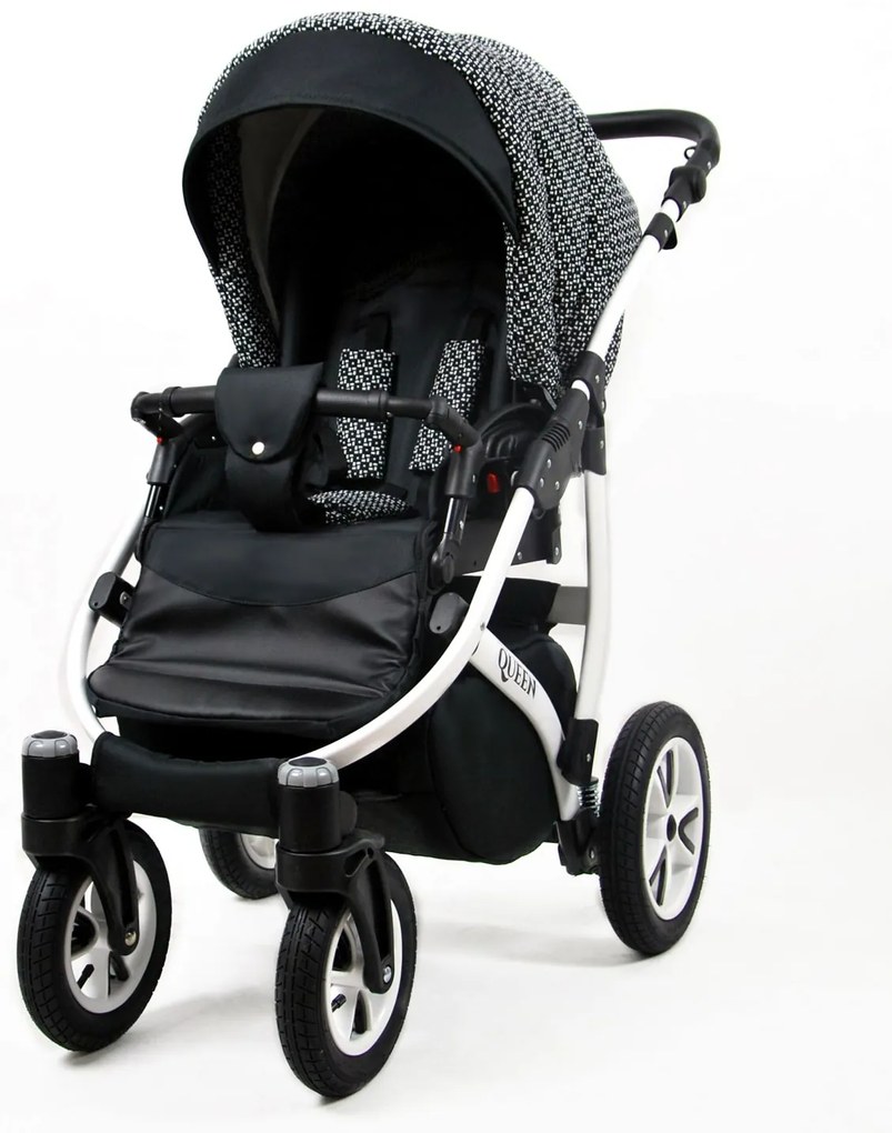 Kombinovaný kočík Raf-pol Queen - Classic Black (3-kombinácia)