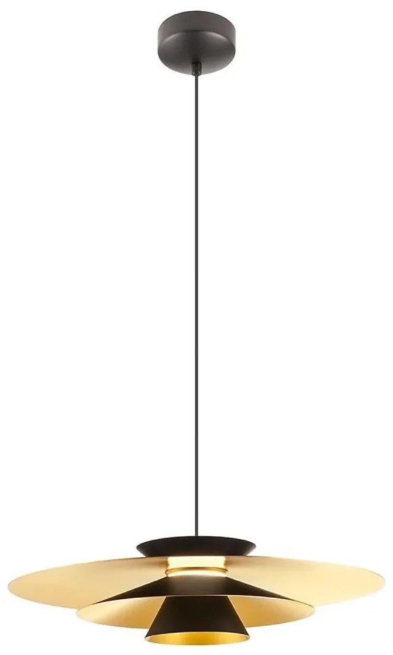 Redo 01-3001 - Závesný LED luster FARGO na lankách LED/16,5W/230V pr. 50 cm čierna/zlatá