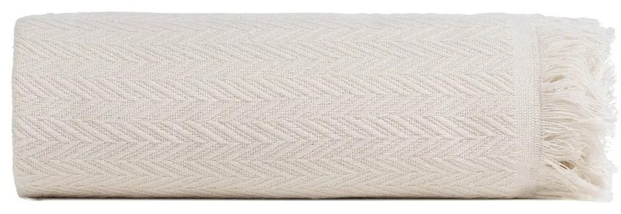 Krémovobiely pléd z recyklovanej bavlny 180x260 cm Spike – Ixia