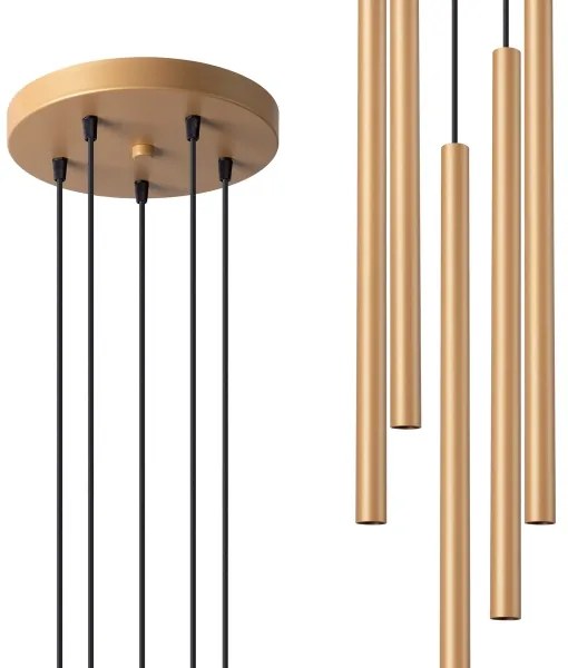 Sollux SL.1174 - Luster na lanku PASTELO 5xG9/8W/230V zlatá