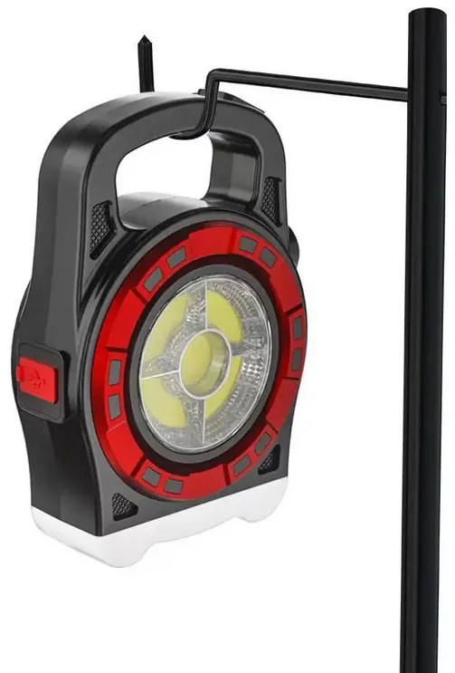 VERK Prenosné dobíjacie solárne LED svietidlo HB-6678C s funkciou powerbanky - červená