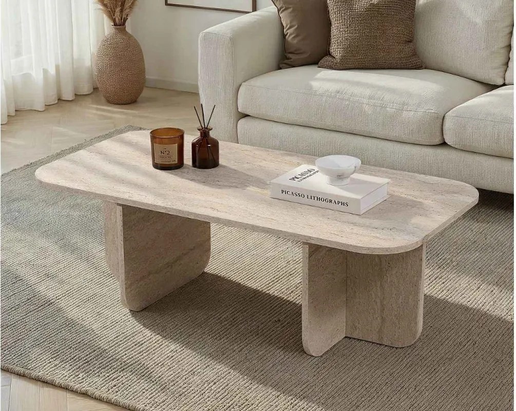 Dizajnový konferenčný stolík Tamsyn 120 cm travertín