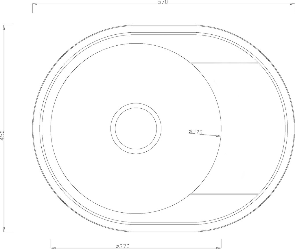 Erga HD, 1-komorový oceľový drez 570x450x160 mm s krátkym odkvapkávačom, dekor brúsený satén, ERG-MLS-HD5745S