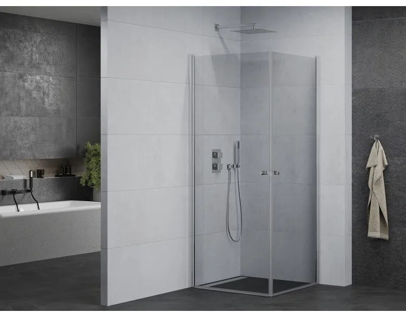 Mexen Pretoria DUO sprchovací kút 80x80cm, 6mm sklo, chrómový profil-číre sklo, 852-080-080-02-00