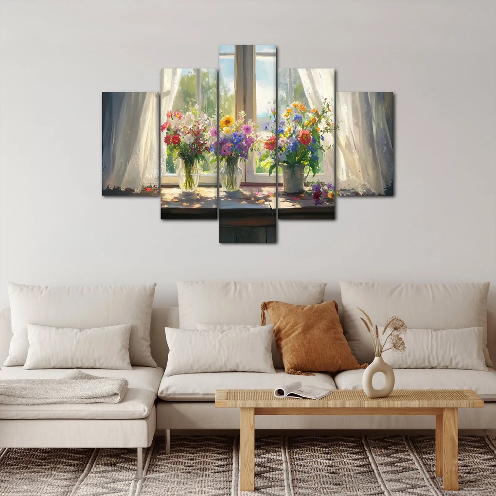 Obraz - Kytica pri okne (150x105 cm)