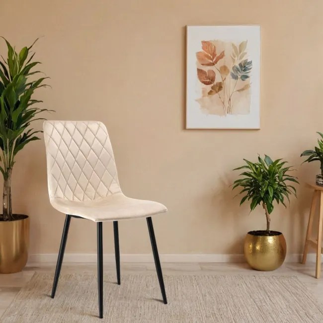 Jedálenská stolička DEXTER zamatová, béžová