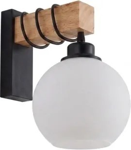 BRILAGI - Nástenné svietidlo WOOD GLASS 1xE27/60W/230V borovica/čierna/biela