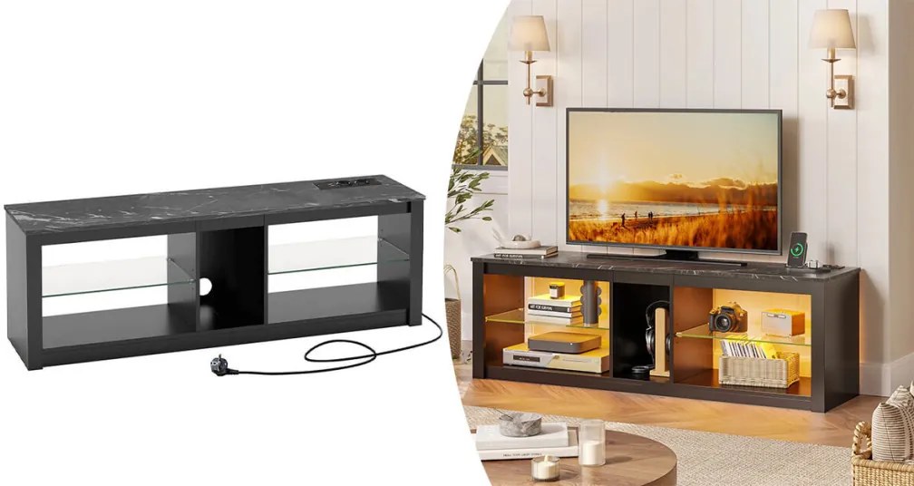 TV stojan s LED dekoratívnym osvetlením