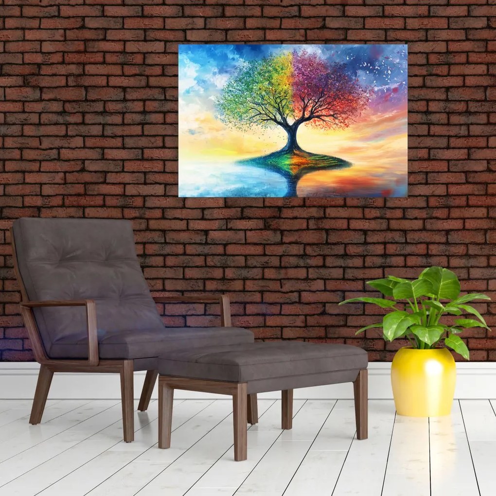 Obraz – Maľovaný strom ročných období (90x60 cm)