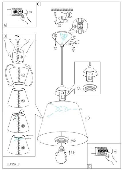 Eglo 54459 - Luster na lanku MOLOVE 1xE27/60W/230V
