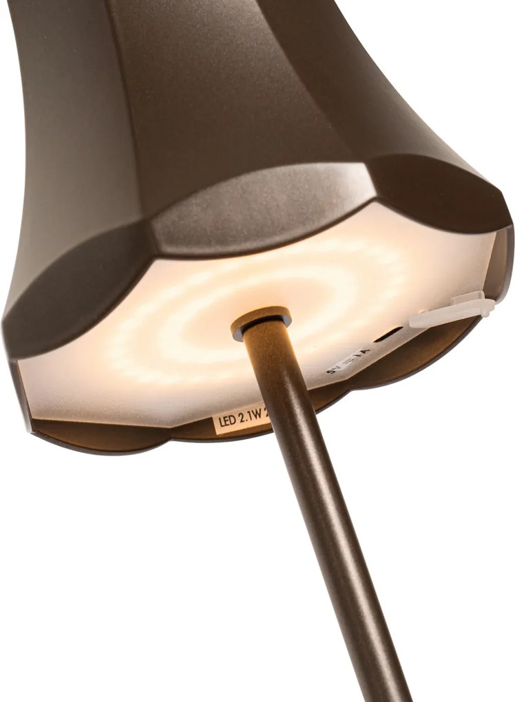 Sada 2 retro stolných lamp tmavá bronz nabíjateľná IP44 - Granny