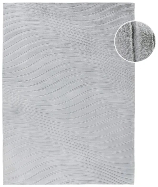 Dekorstudio Moderný kožušinový koberec Waves 503 - sivý Rozmer koberca: 120x170cm