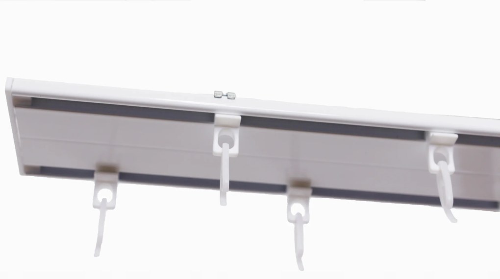 Dekorstudio Stropná hliníková dvojitá koľajnica Small PLUS Dĺžka: 180cm, Typ príslušenstva: Bežce so štipcami