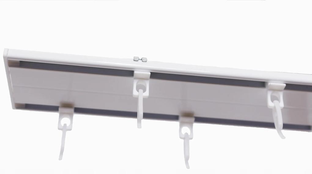 Dekorstudio Stropná hliníková dvojitá koľajnica Small PLUS Dĺžka: 260cm, Typ príslušenstva: Bežce so štipcami