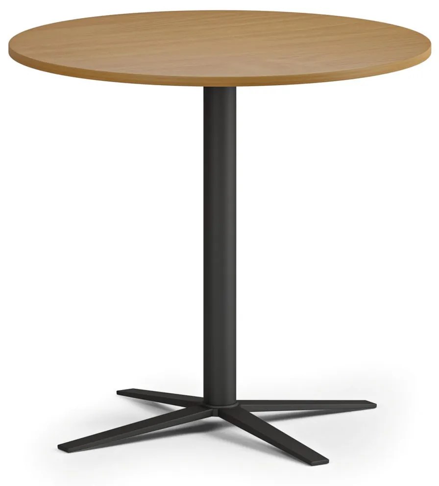 Konferenčný stolík AURA, priemer 80 cm, čierna podnož, buk