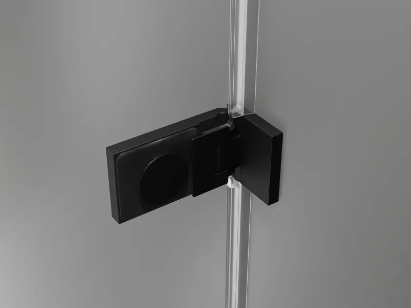 Mexen Lunar-F Duo, Skladací sprchový kút 100 x 85 cm, 8mm číre sklo, čierny profil, 836-100L-085P-70-00