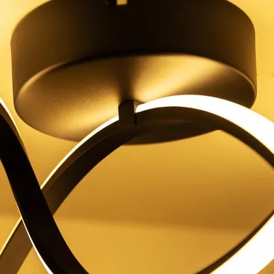 Stropné svietidlo s LED páskou čierne CLINT 41 cm