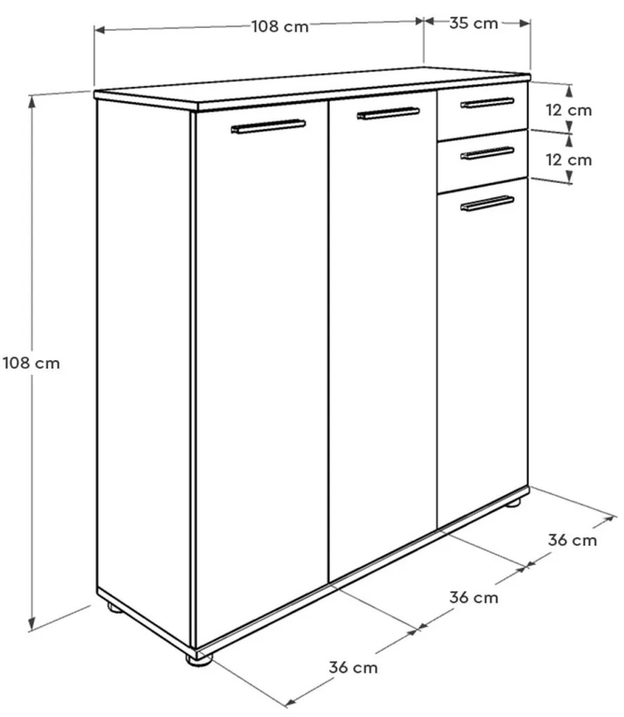 Botník Triah 108x108 cm biely