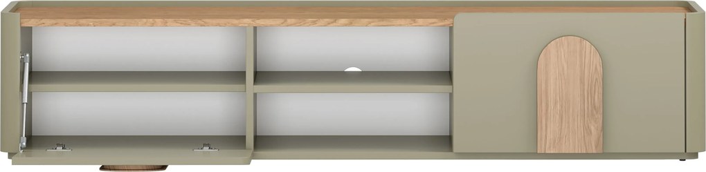 RTV skrinka Amilio 170 cm so zásuvkou - eukalyptus / dub baltic dune / úchyty dub prírodný