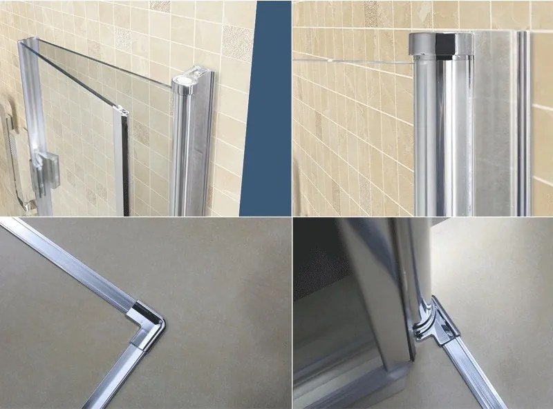 BPS-koupelny Štvorcový sprchový kút HYD-SK1290C 100x100 chróm/transparent + vanička HYD-SSV-ST06A biela