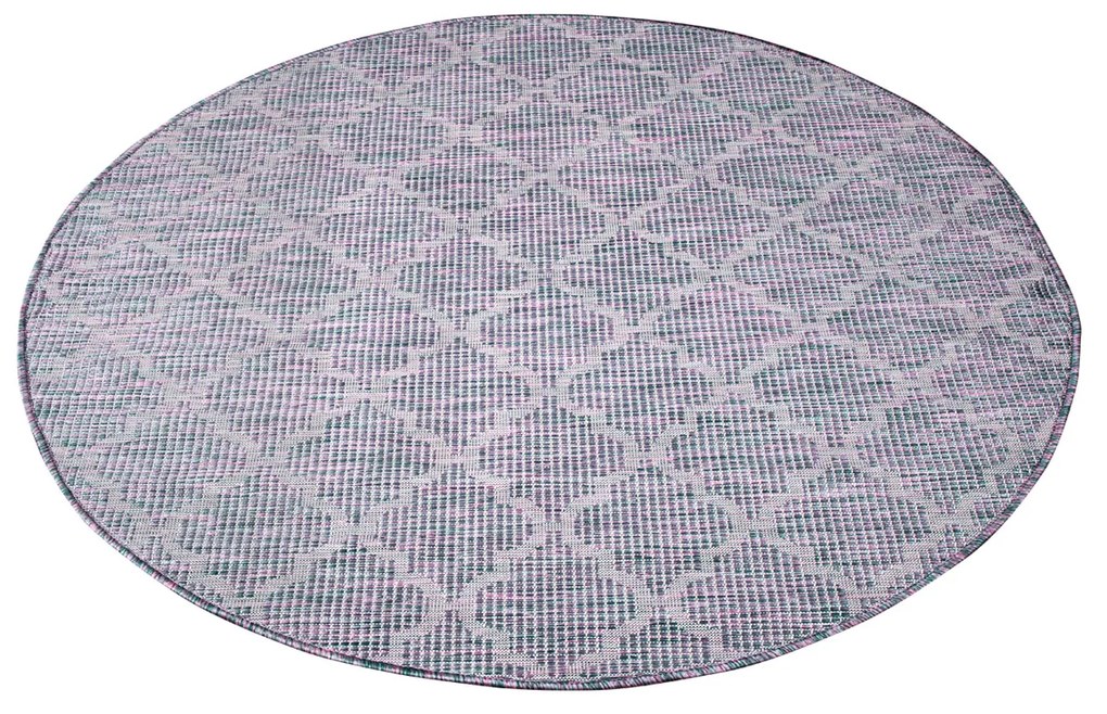 Dekorstudio Šnúrkový okrúhly koberec PALM 3069 - ružovomodrý Priemer koberca: 160cm