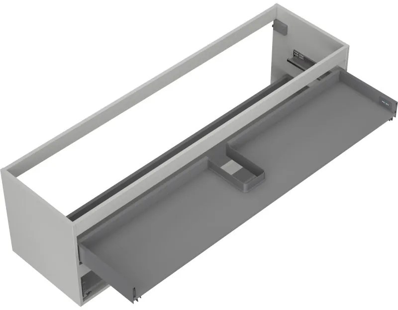 Mexen Box-A, závesná skrinka 160 cm, 2 zásuvky, matná sivá, 91AX0-1600-470-2-62