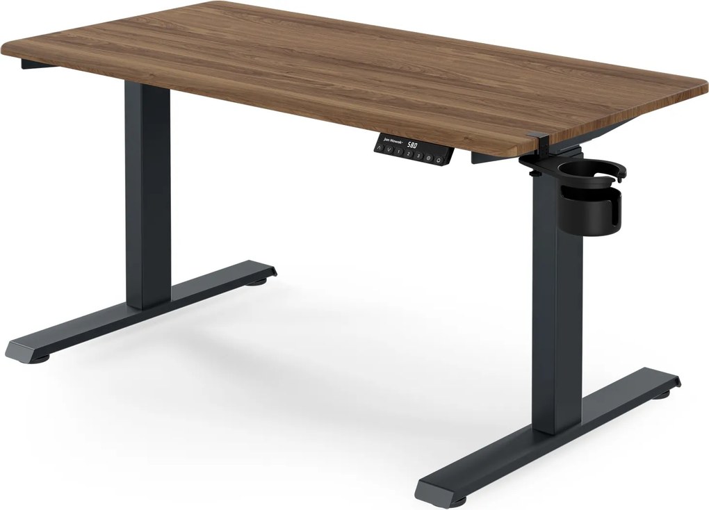 Elektrický stôl s reguláciou výšky ergonomický antracitový/orech,1200x600 mm: ARIA