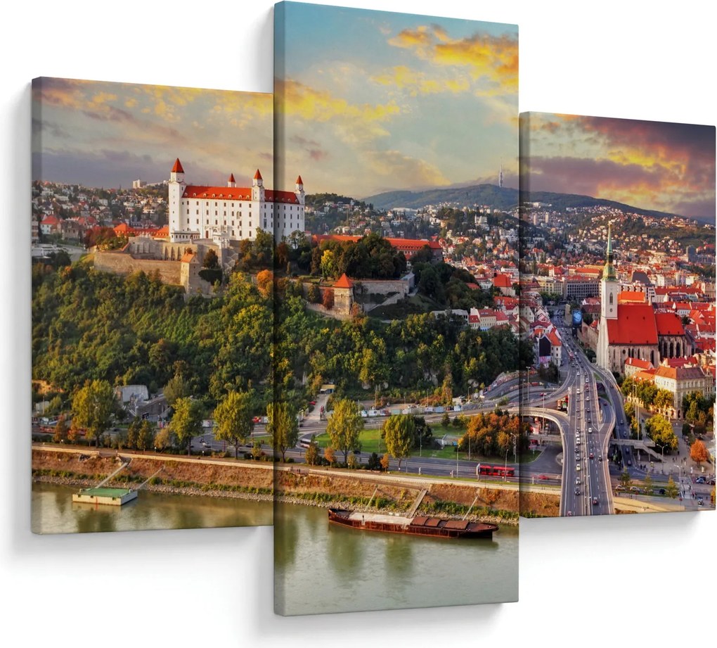 Obraz - Panorama Bratislavy, Slovensko (90x60 cm)