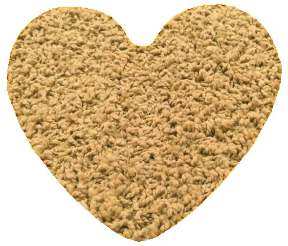 Vopi koberce Kusový koberec Color shaggy béžový srdca - 120x120 cm