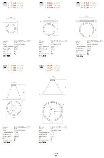 Redo 01-2673-LED Stmievateľný luster na lanku ICONIC LED/50W/230Vpr. 58 cm zlatá