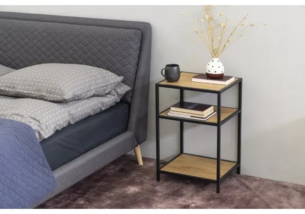 Nočný stolík SARON dub/čierna