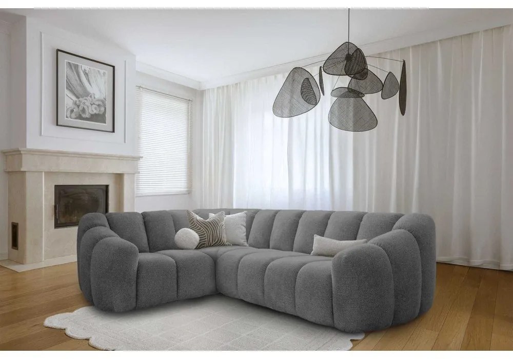 Sivá rohová pohovka (ľavý roh/do L) Shell – Miuform