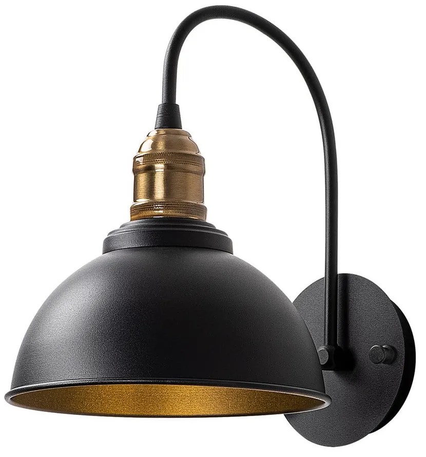 Čierne nástenné svietidlo ø 21 cm Varzan – Opviq lights