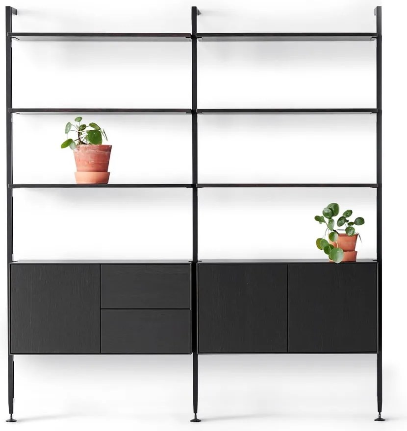Čierna knižnica v dekore duba 98x210 cm Edge by Hammel – Hammel Furniture
