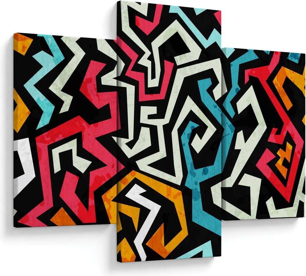 Obraz grafické abstrakcie (90x60 cm)