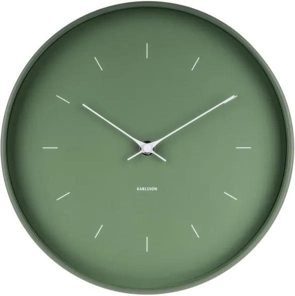 Zelené nástenné hodiny Karlsson Butterfly, Ø 27,5 cm