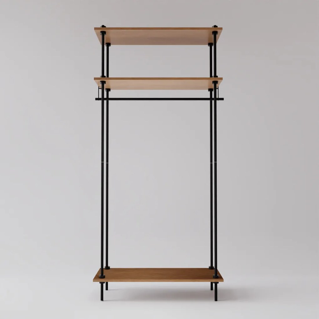 Otvorená šatníková skriňa v industriálnom dizajne DECO, 185x85x35 cm