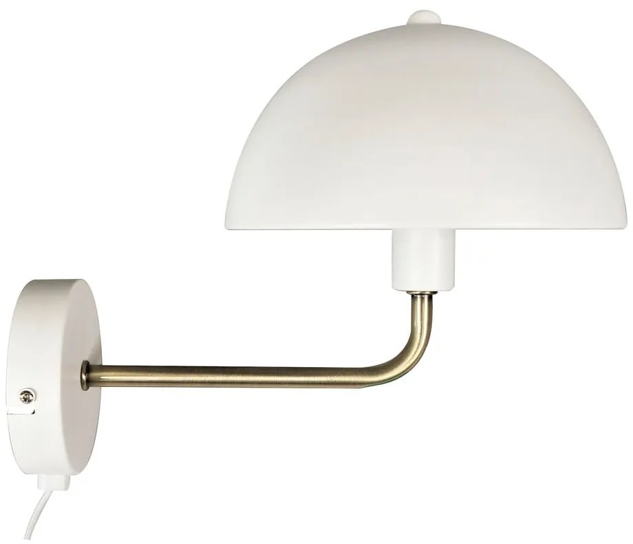 Nástenná lampa v bielo-zlatej farbe Leitmotiv Bonnet, výška 25 cm