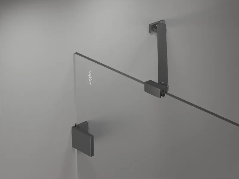 Mexen Lunar Duo, výklopný sprchový kút 120 x 110 cm, 8mm číre sklo, grafitový profil, 834-120L-110P-95-00