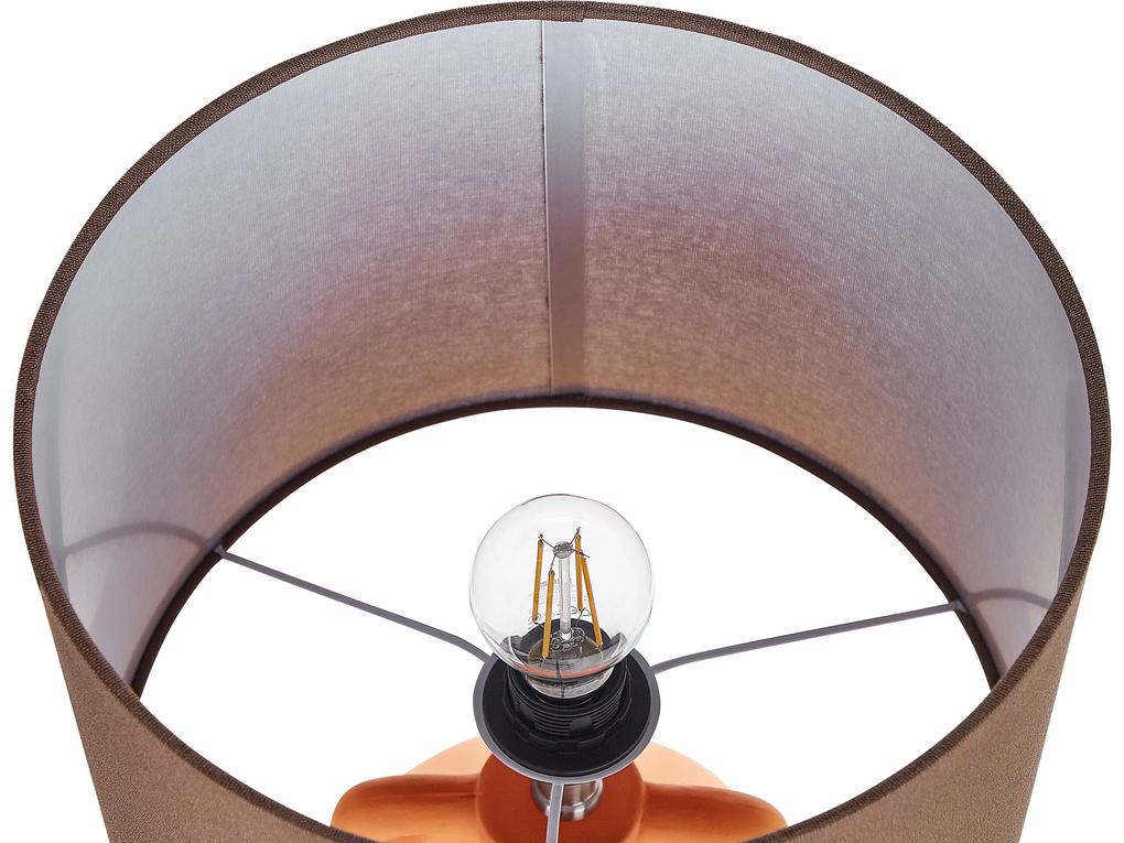 Keramická stolná lampa oranžová LABRADA Beliani
