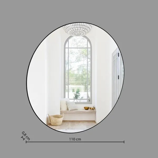 Atmosphera - Nástenné zrkadlo ALICE pr. 110 cm čierna