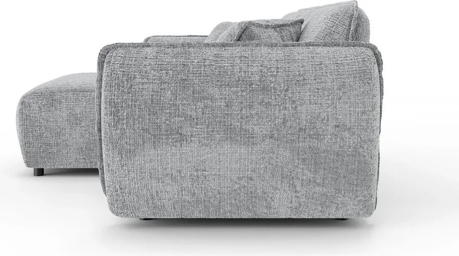 Svetlosivá ženilková rohová pohovka (ľavý roh/s leňoškou) Nelia – Ropez