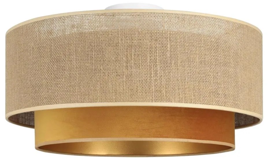 Stropné svietidlo SARTA 1×E27/60 W/230 V, priemer 45 cm, medená/juta