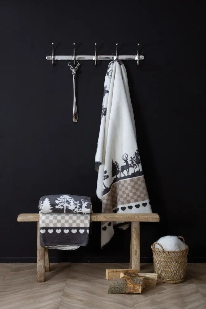 Červeno-biela obojstranný károvaný pléd Caro XL - 150*200 cm