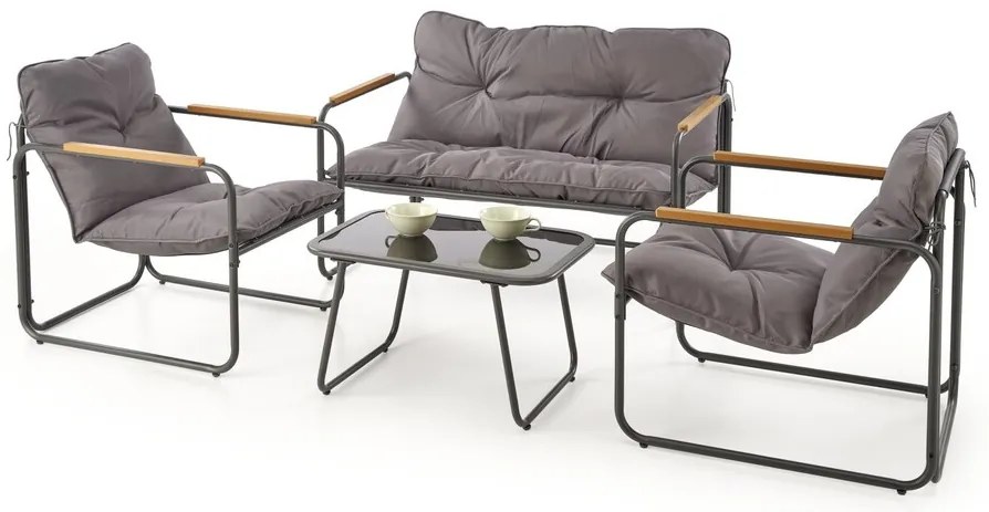 Záhradná zostava Marlot popolavá/hnedá